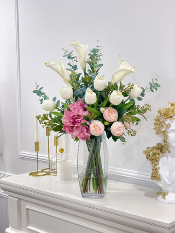 Real Touch Calla Lilies Tulips Tall French Centerpiece